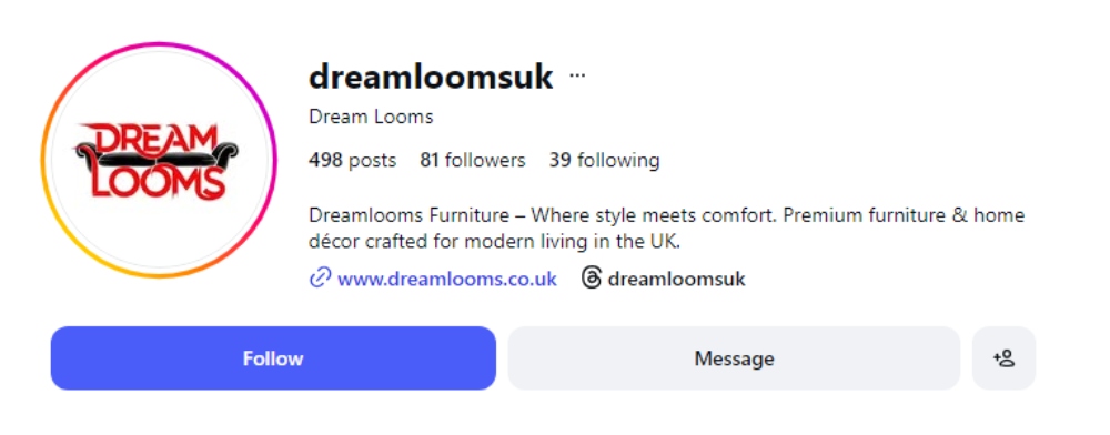 instagram page