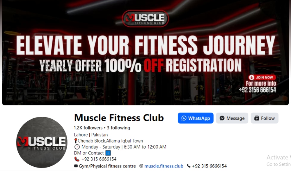muscle fitness club facebook page