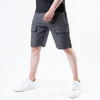 Smoke Gray Baggy Fit Lycra Terry Cargo Shorts - Image 3