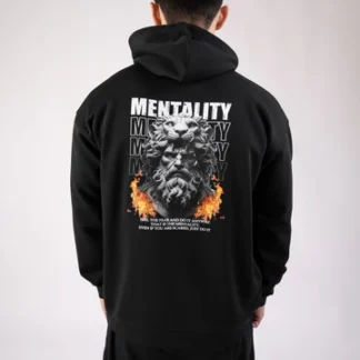 Black Mentality Oversize Drop Shoulder Hoodie