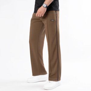 Beige Loose Fit Front Stitch Trousers