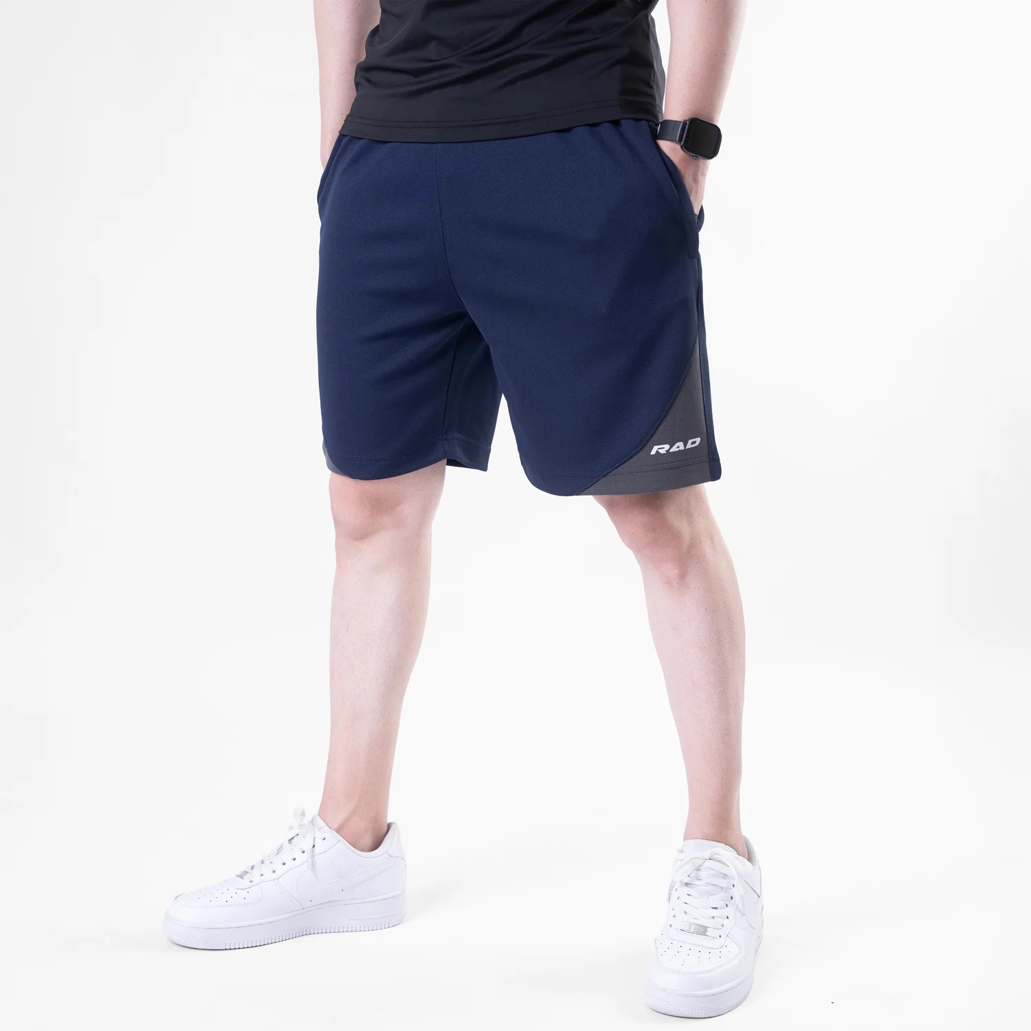 Navy Quick Dry Shorts with Slash Gray Front Panel - Image 2