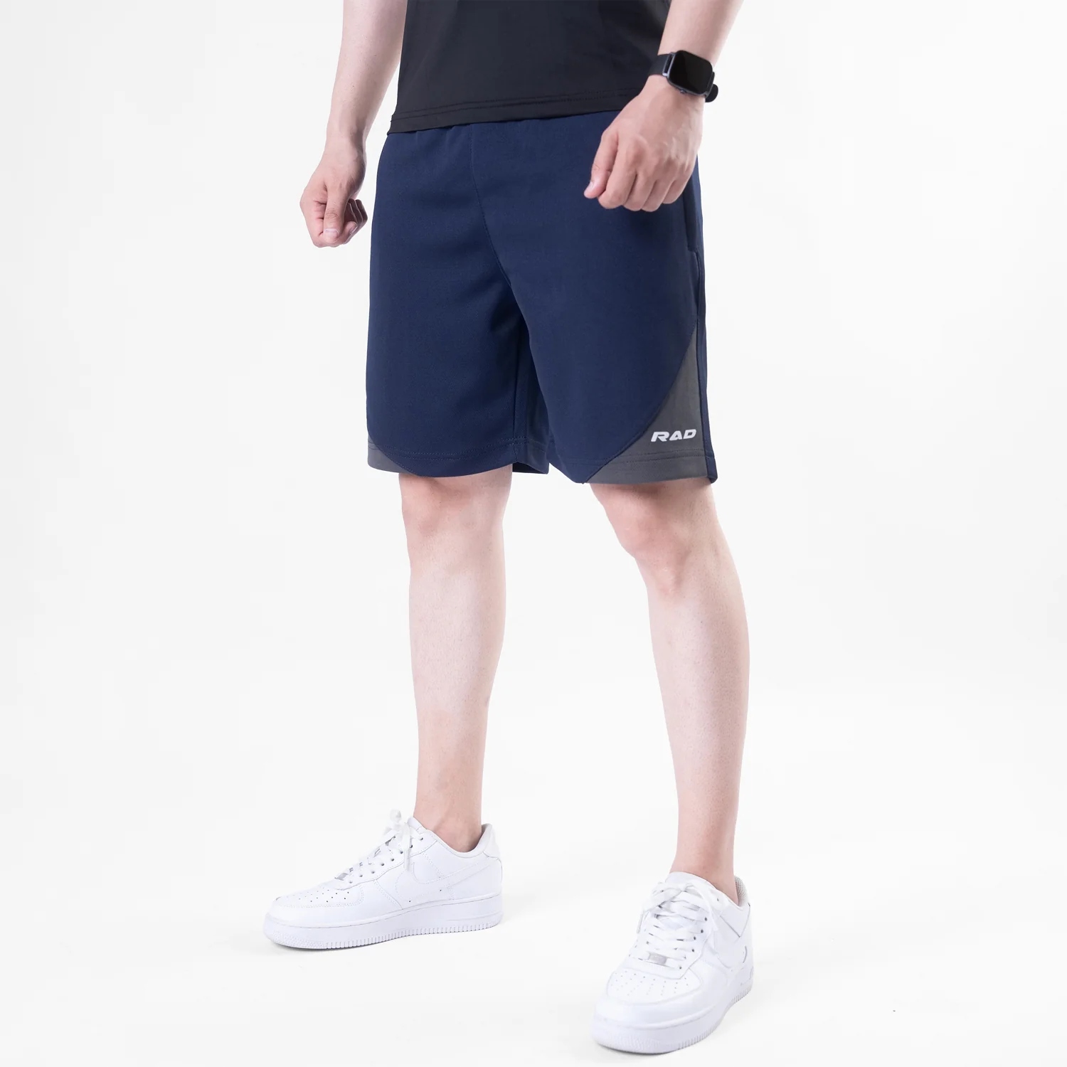 Navy Quick Dry Shorts with Slash Gray Front Panel - Image 3