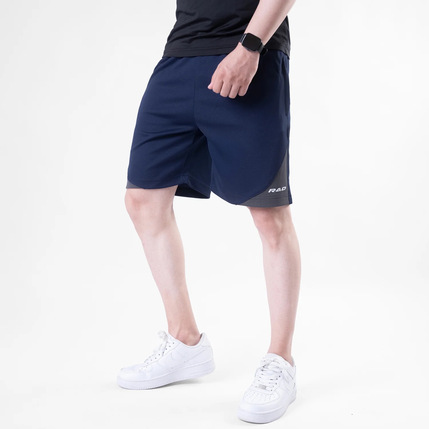 Navy Quick Dry Shorts with Slash Gray Front Panel - Image 5