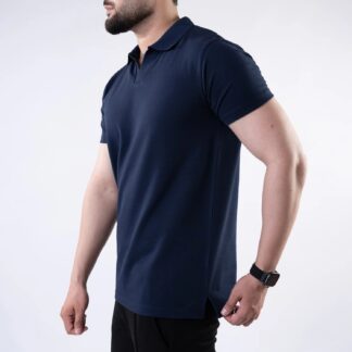 Navy V Neck Polo