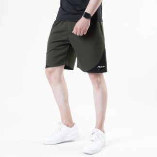 Olive Quick Dry Shorts with Slash Black Front Panel
